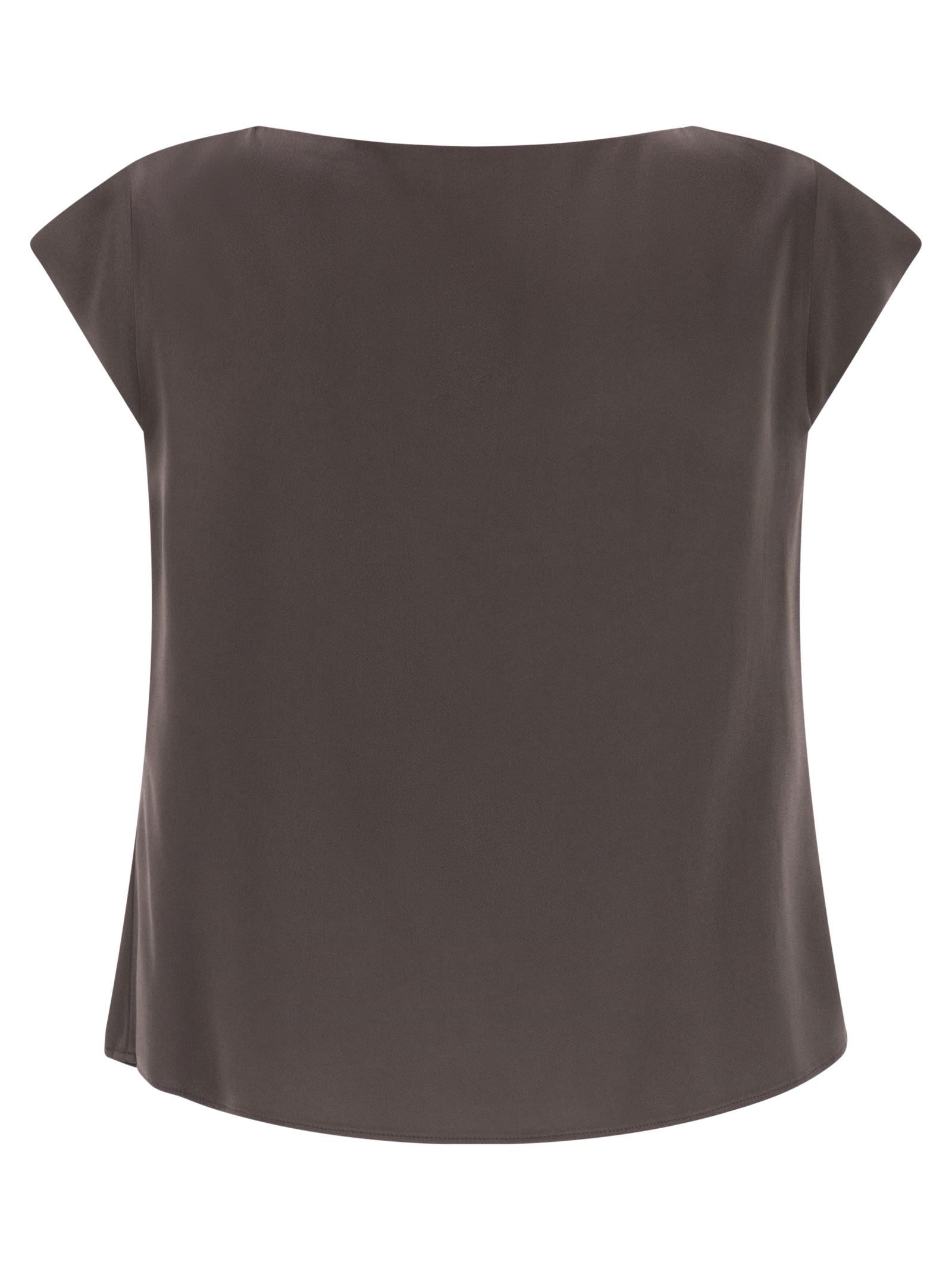Herno Resort Blouse In Satin Envers In Black