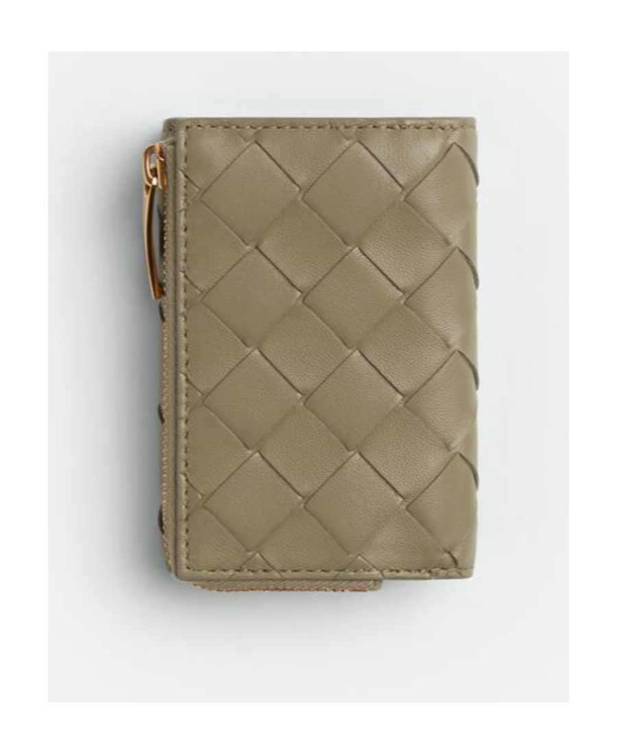BOTTEGA VENETA SMALL INTRECCIATO TRI-FOLD ZIP WALLET