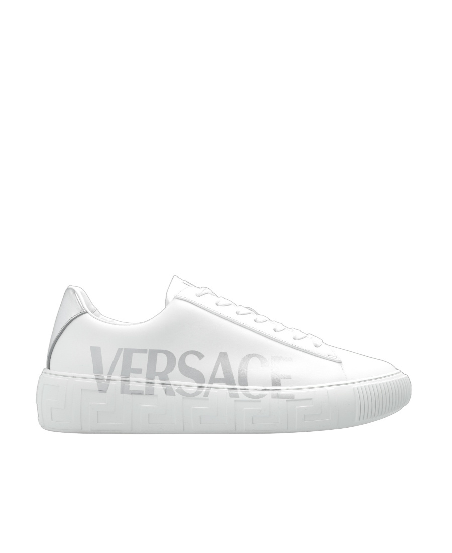 Versace La Greca Logo-print Low-top Sneakers In White