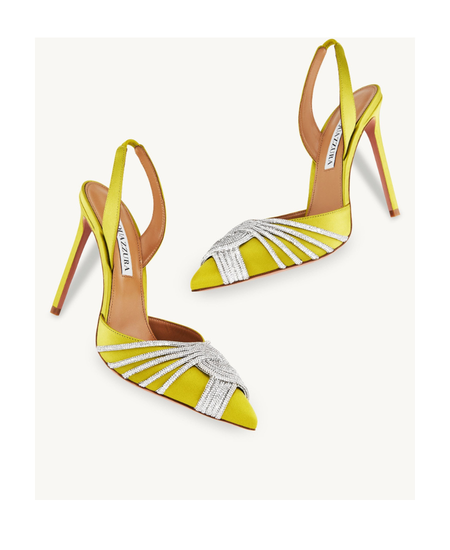 Aquazzura Gatsby 105mm Crystal-embellished Pumps In Yellow