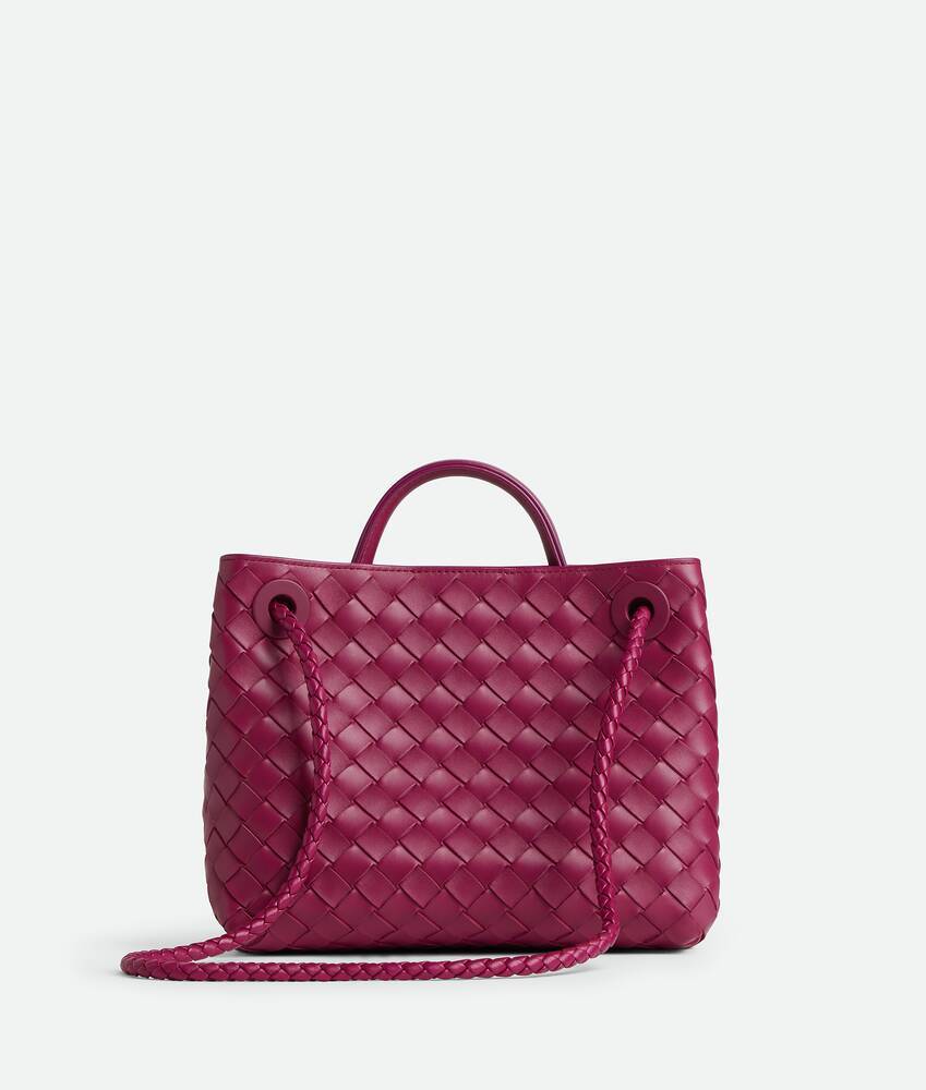 Bottega Veneta Small Lambskin Andiamo Shoulder Bag In Red