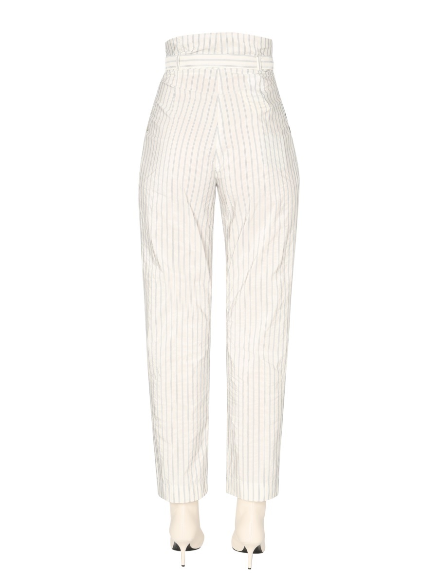 Shop Philosophy Di Lorenzo Serafini Striped Taffeta Trousers In White