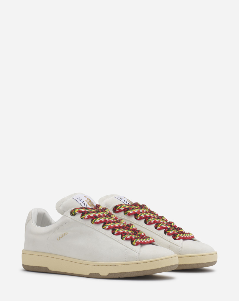 Lanvin Leather Sneakers In Gray