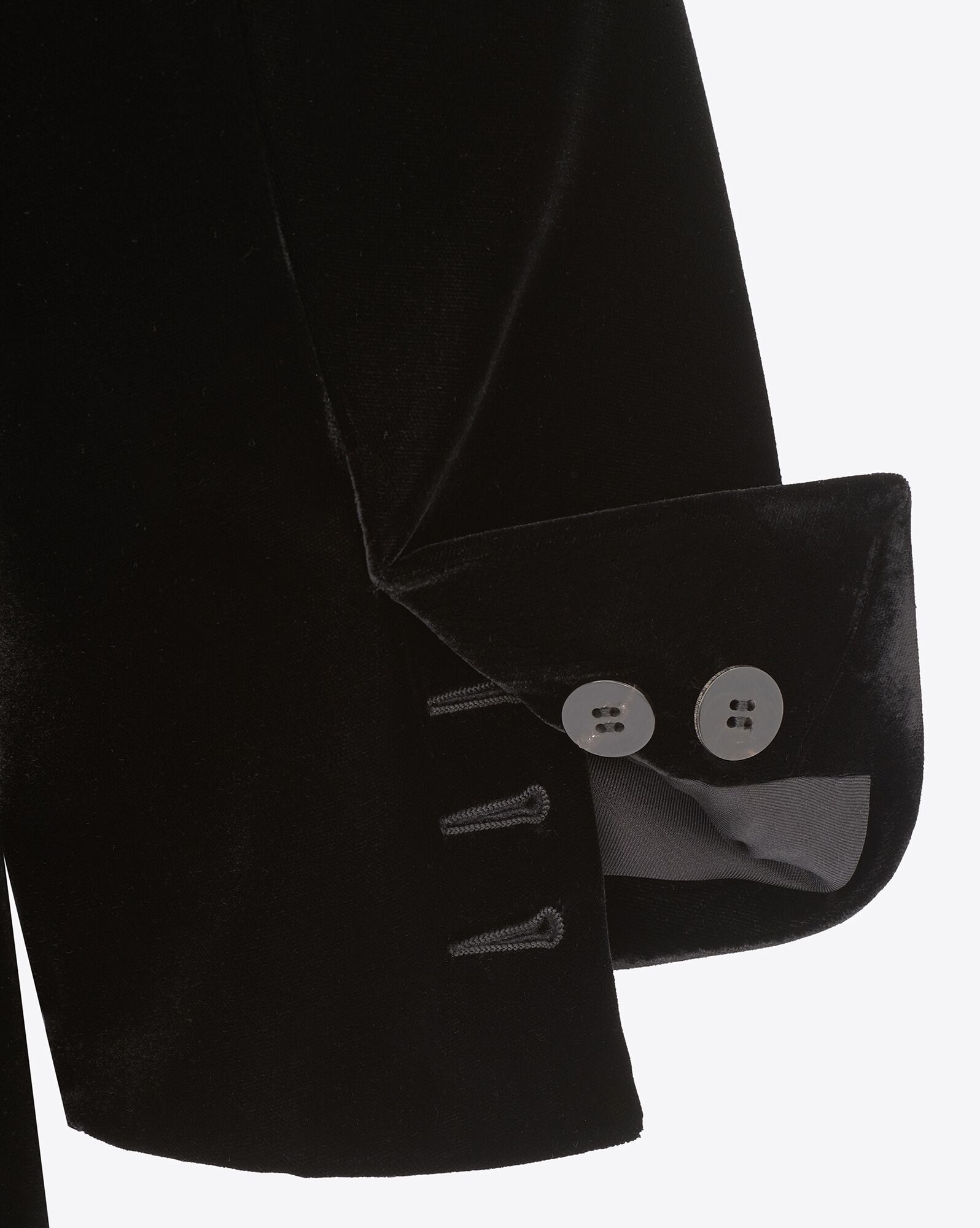 Saint Laurent Shoulder-pads Single-breasted Velvet Blazer In Black
