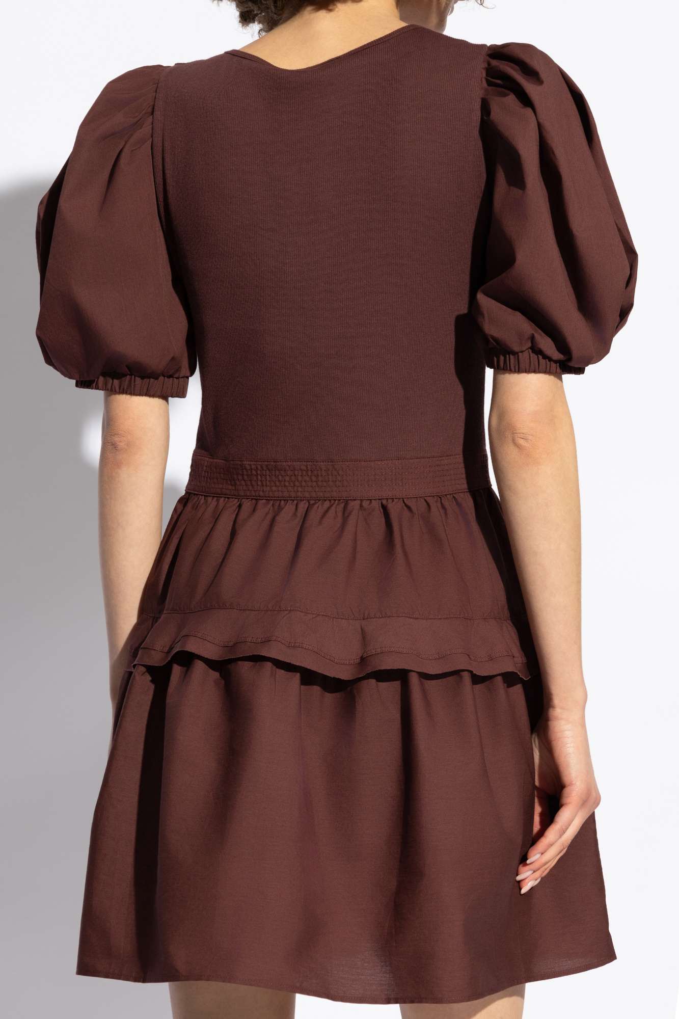 Ulla Johnson Tilda Puff-sleeve Cotton Dress In Red