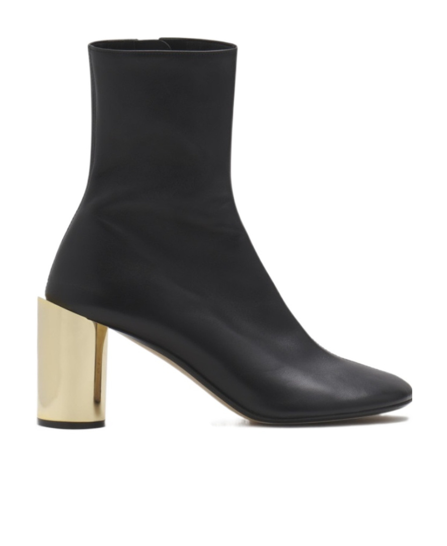 Lanvin 75mm Round-toe Leather Boots In Black