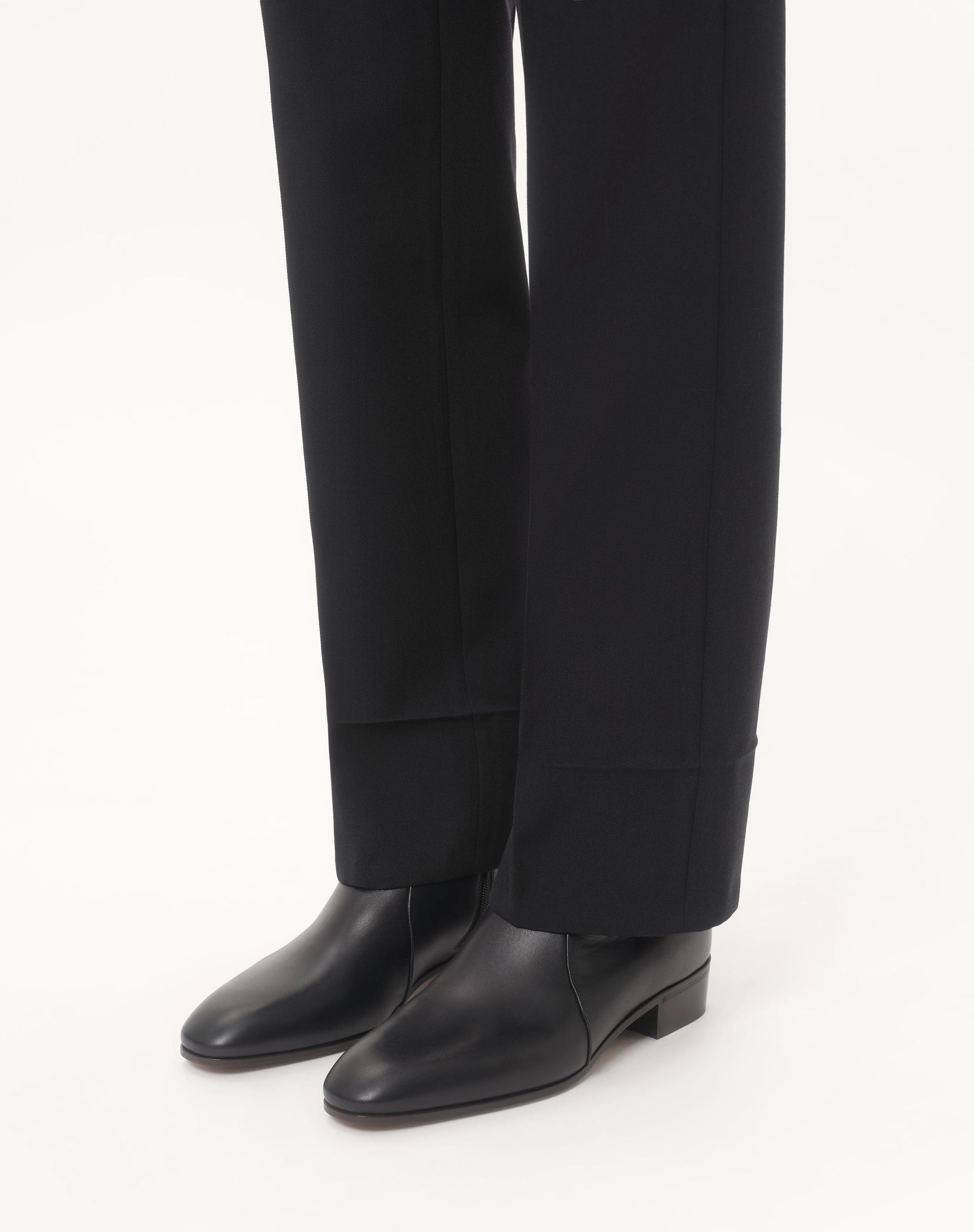 Valentino Pat Ankle Boot In Kidskin In Black