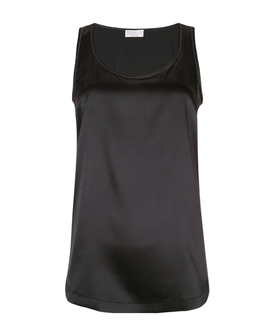 Brunello Cucinelli Scoop Neck Vest In Black