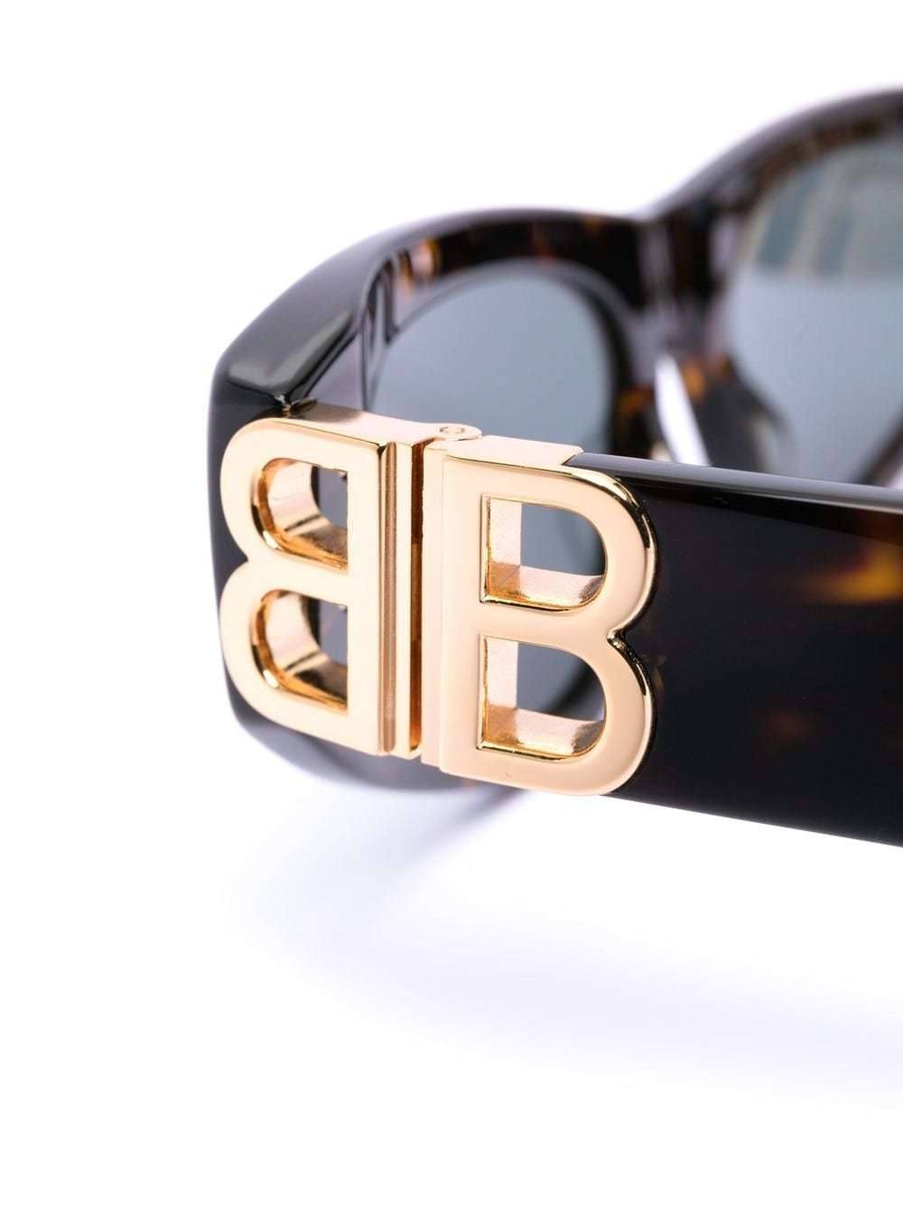 Balenciaga Logo-plaque Arm Sunglasses In Black