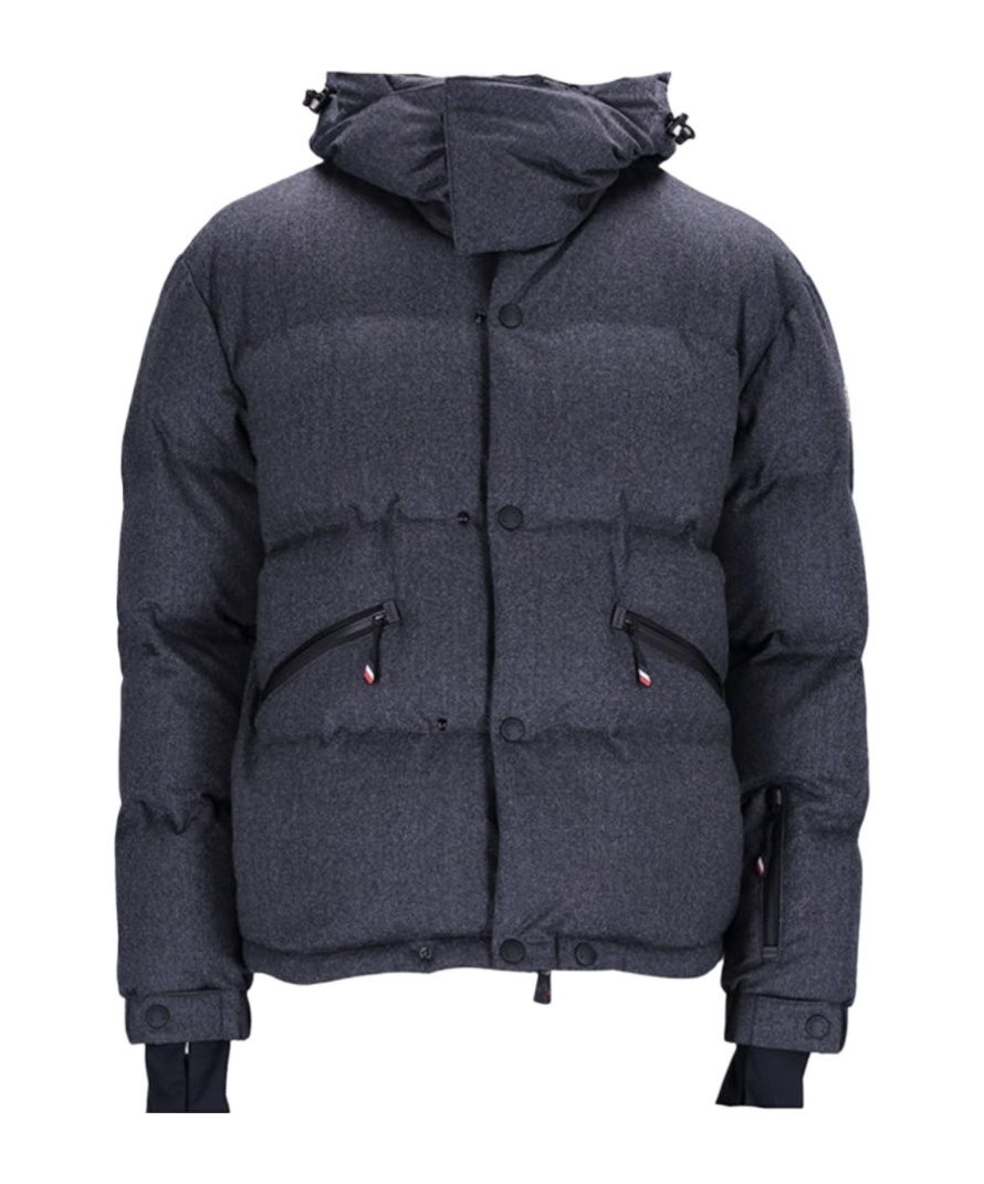 Moncler Elgon Corduroy Down Ski Jacket In Black