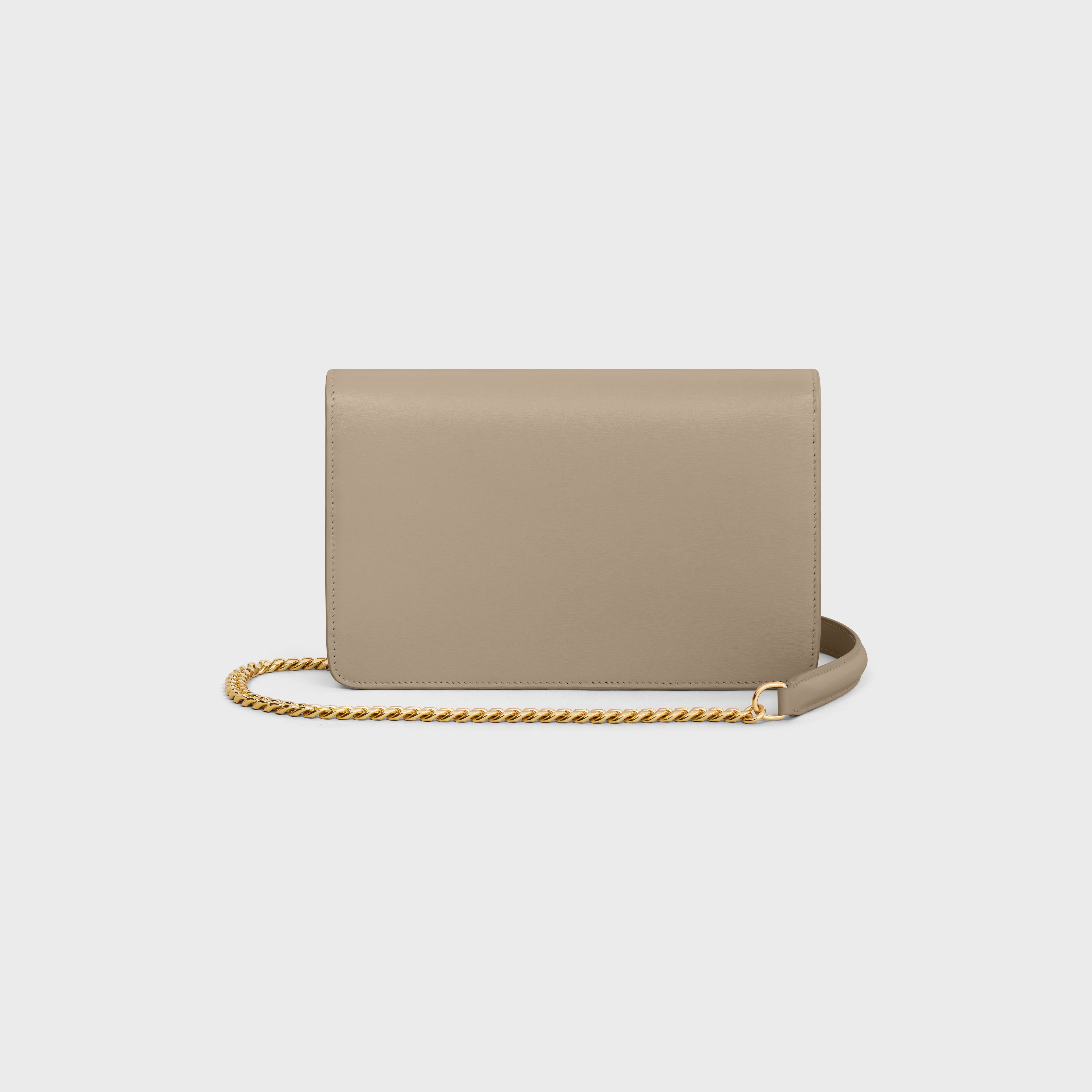 Celine Wallet On Chain Margo In Shiny Calfskin In Neutral