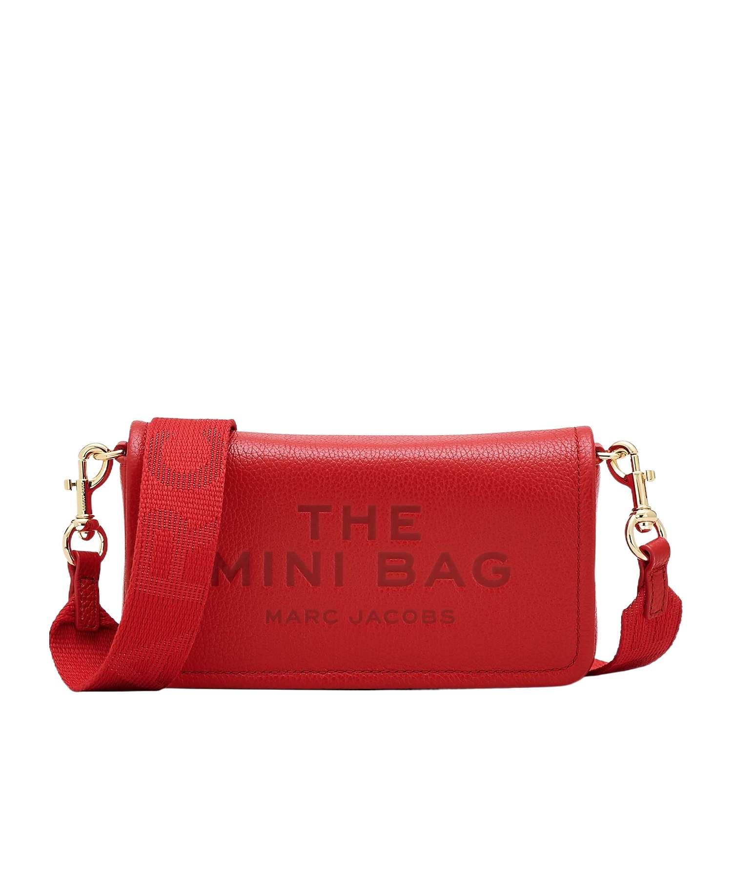 Marc Jacobs The Mini Grained Leather Crossbody Bag In Red