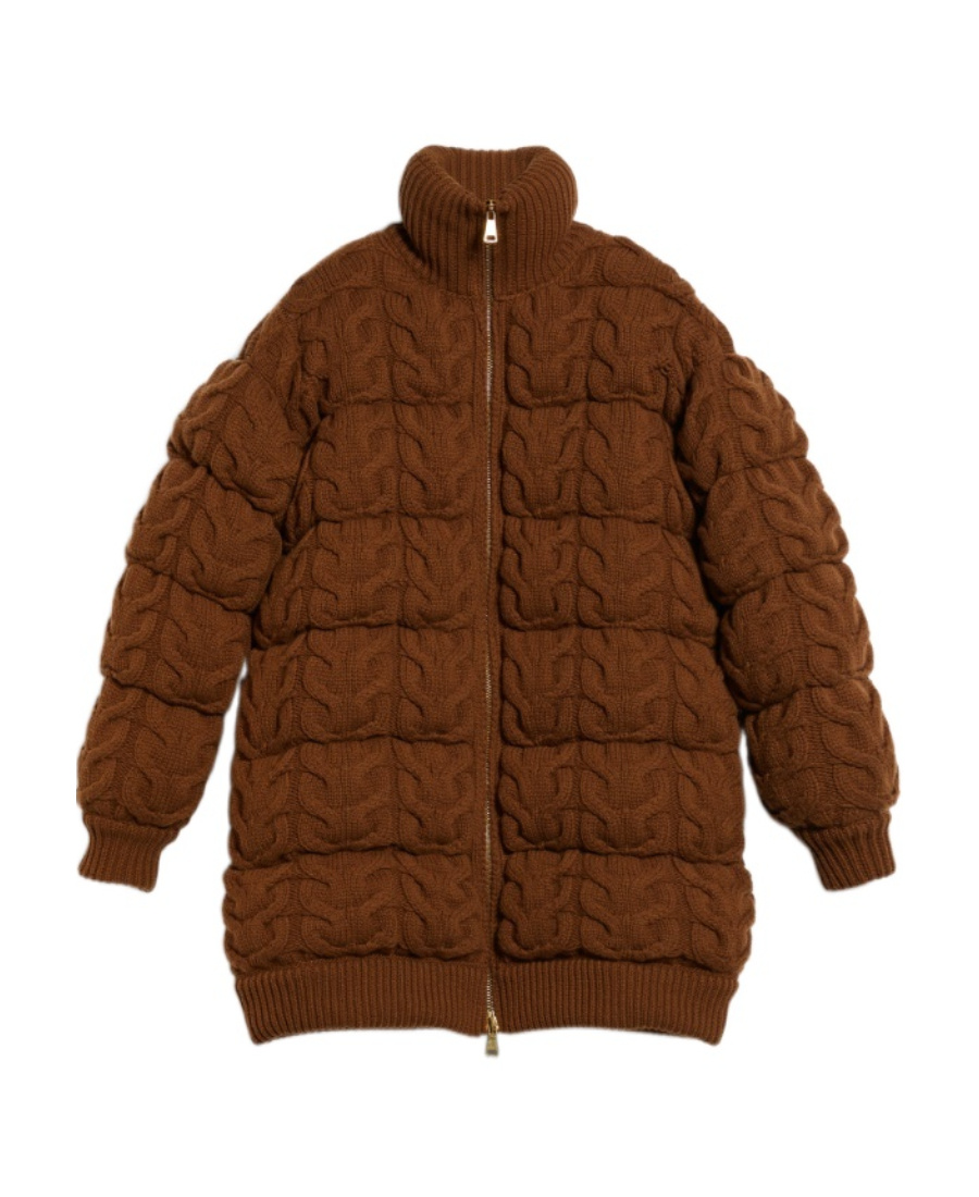 Max Mara Women Wool And Cashmere Down Jacket In Brown