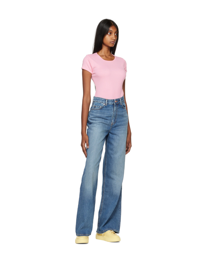 Ganni Blue Magny Wide-leg Jeans In Blue