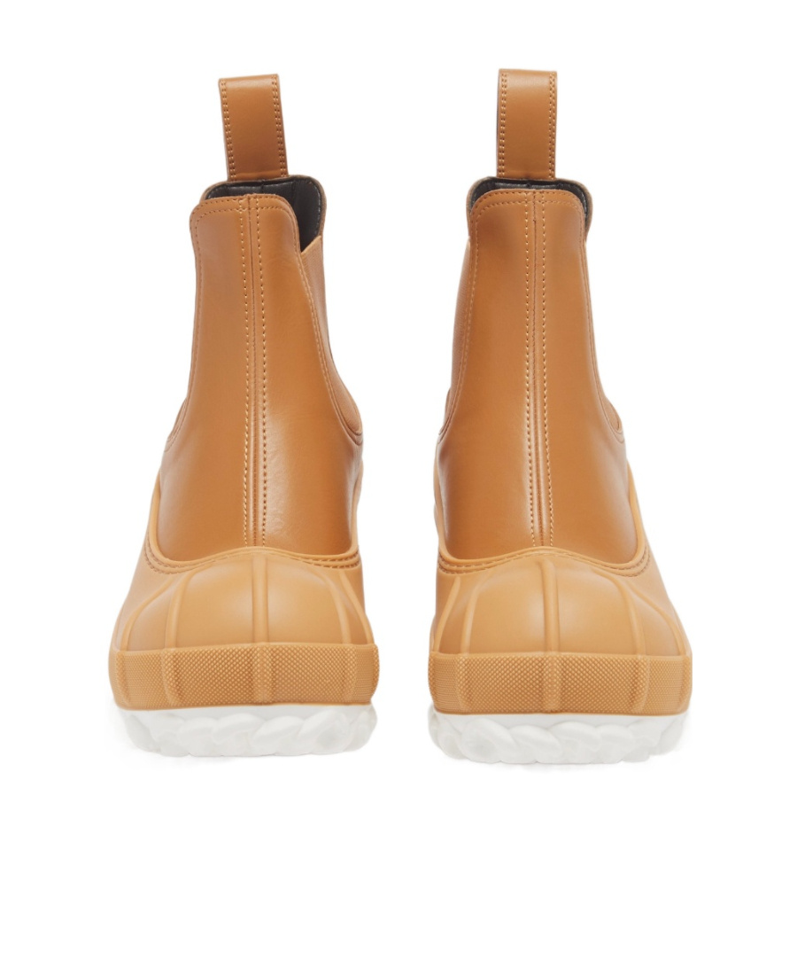Stella Mccartney Duck Rubber-trimmed Vegetarian Leather Chelsea Boots In Nude