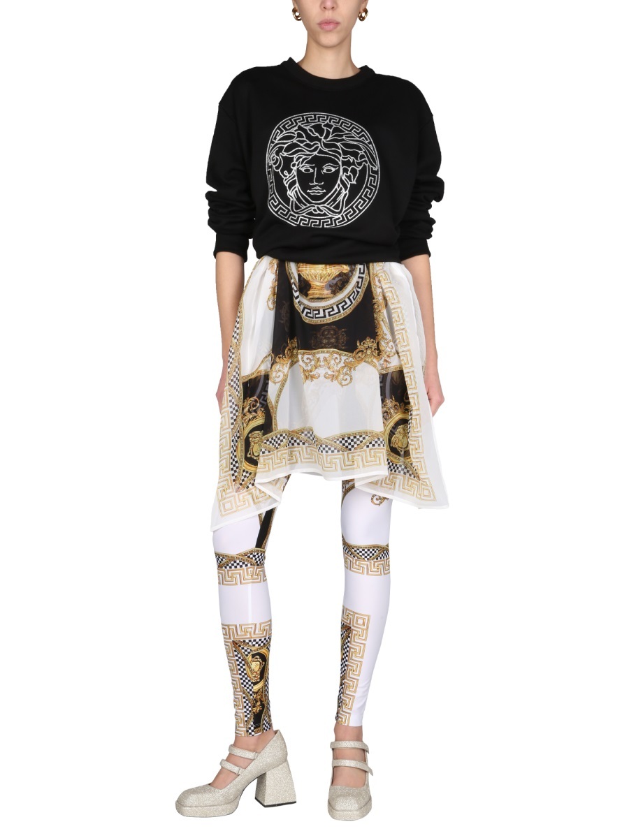 Versace Cropped "medusa" T-shirt In Black