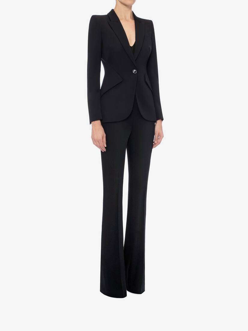 Alexander Mcqueen Peak-lapel Single-breasted Blazer In Black