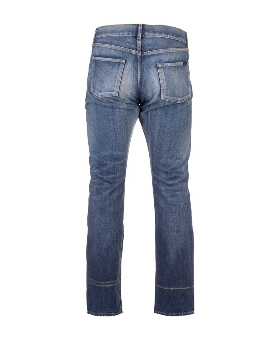 Saint Laurent Straight Cut Jeans In Blue