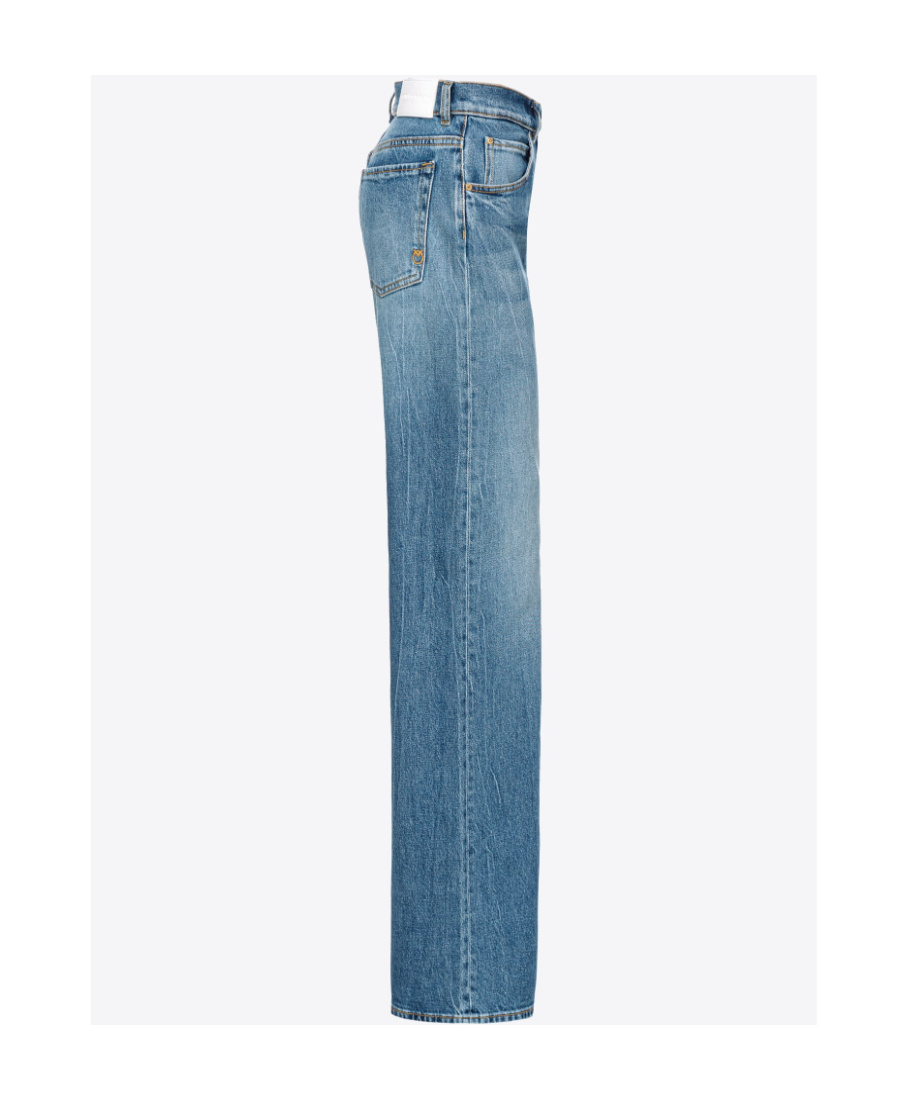 Pinko Indigo Blue Wide-leg Jeans In Blue