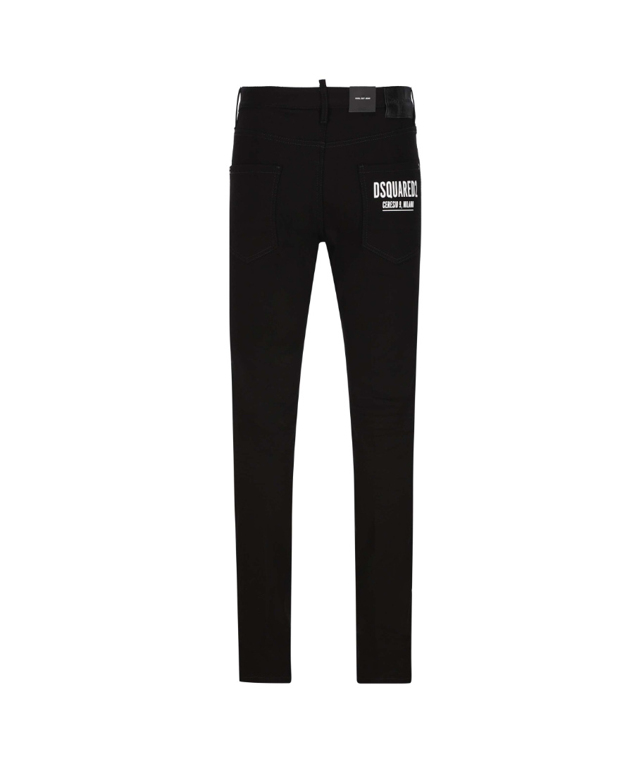 Dsquared2 Cotton Cargo Trouser With Logo Patch In Black