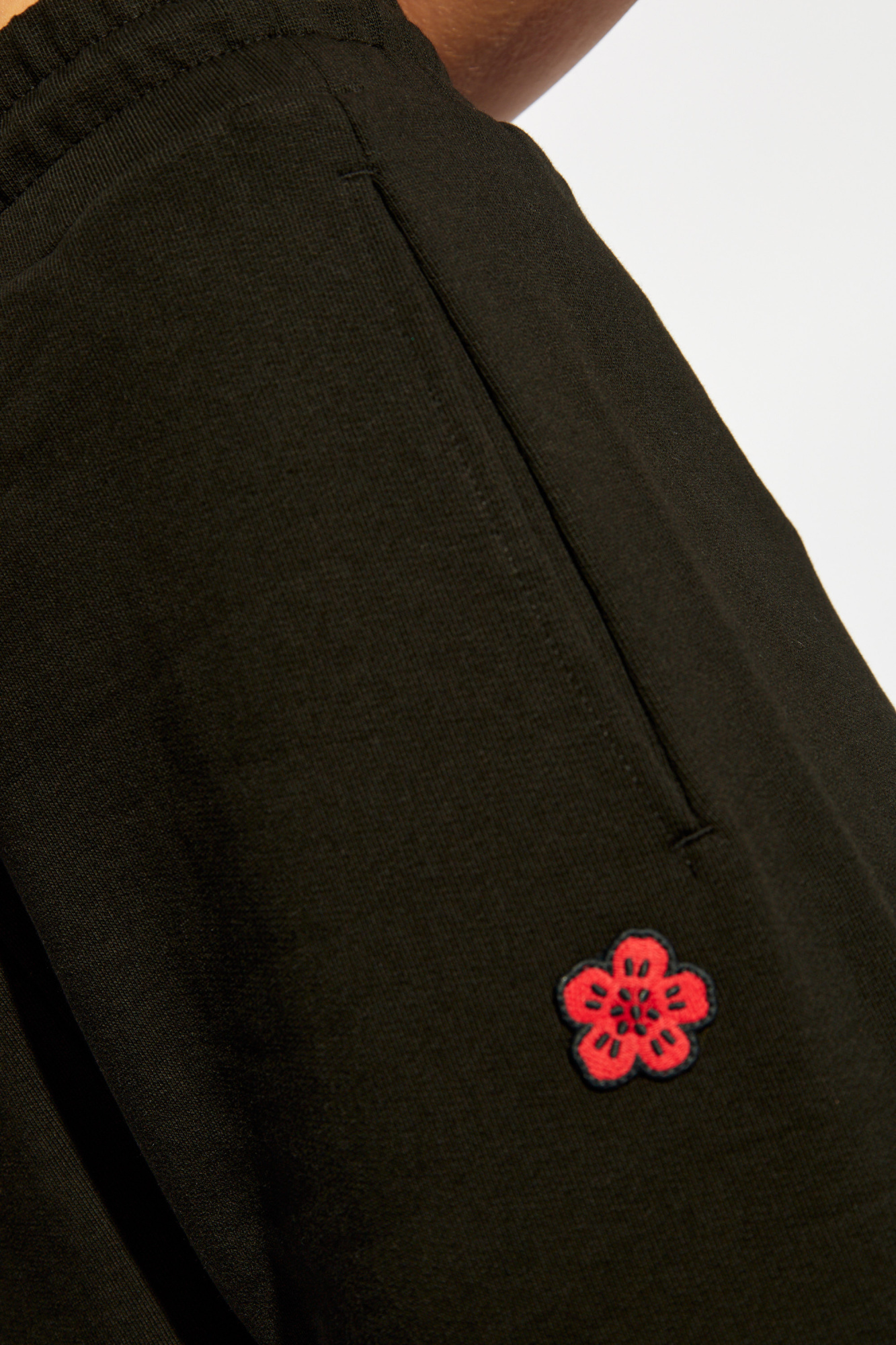 Kenzo Boke Cotton Track Pants In Black