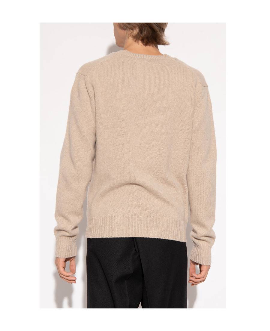 Ami Alexandre Mattiussi V-neck Knitted Jumper In Nude