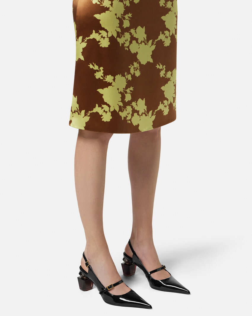 Versace Pointed-toe Slingback Pumps In Black