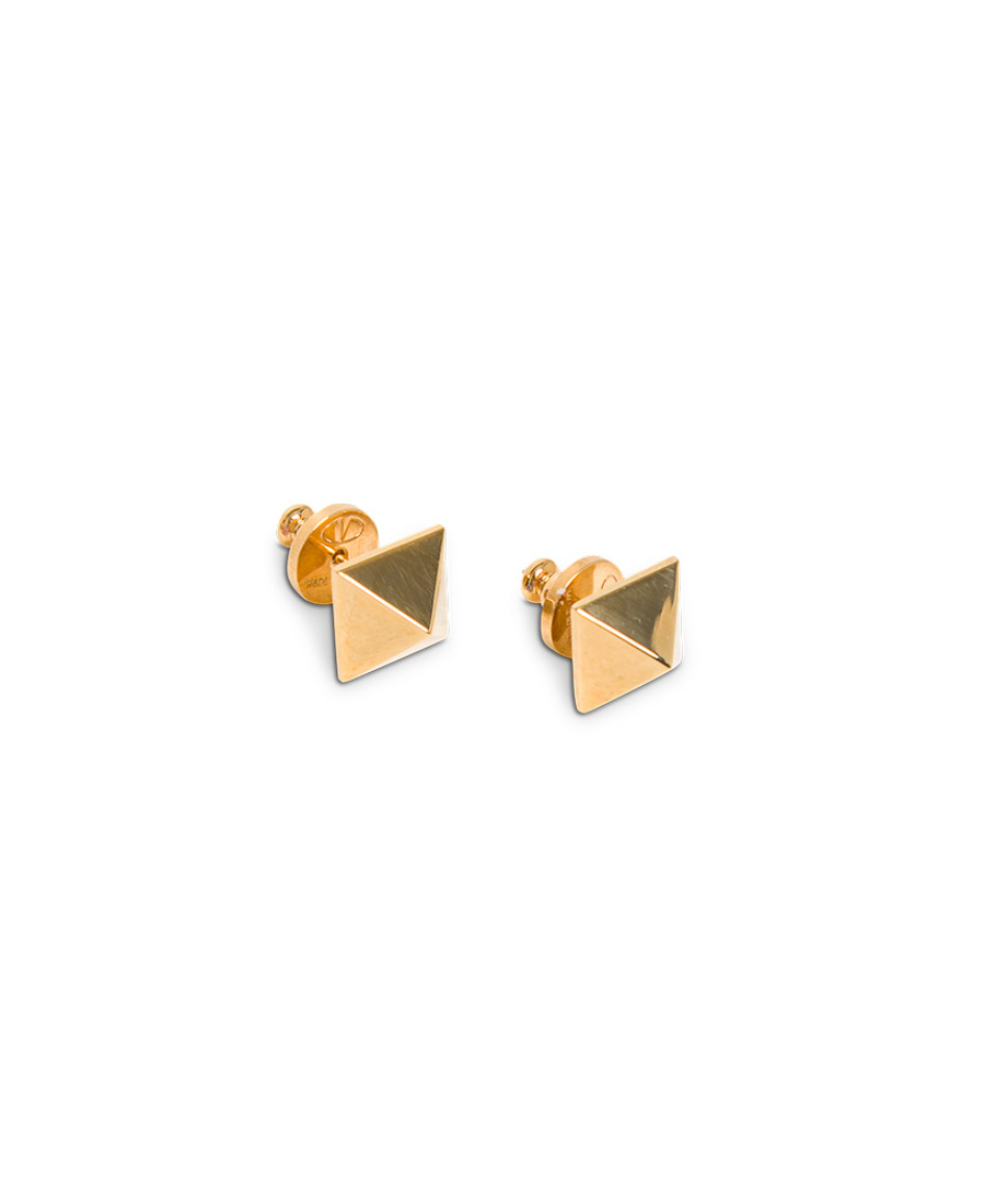 Valentino Garavani Rockstud Metal Earrings Woman Gold Uni In Yellow