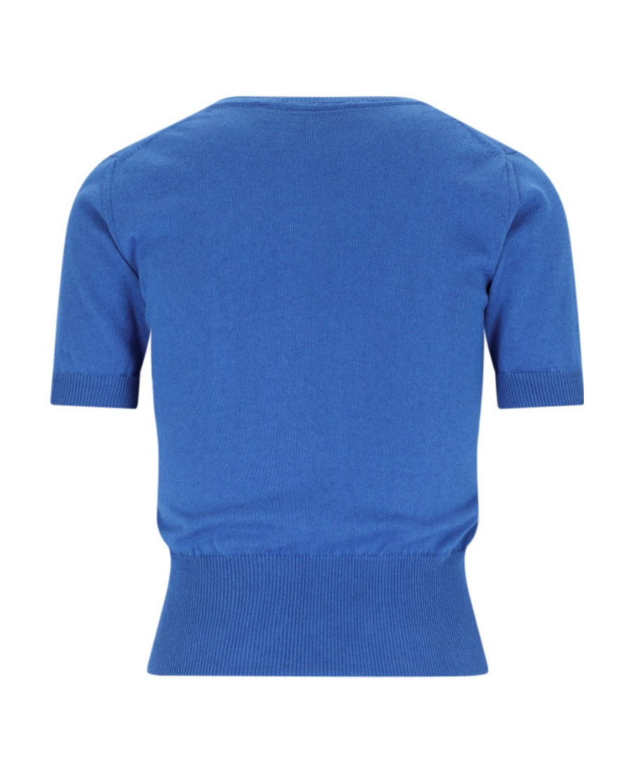 Vivienne Westwood Bea Logo Cotton & Cashmere Knit Top In Blue