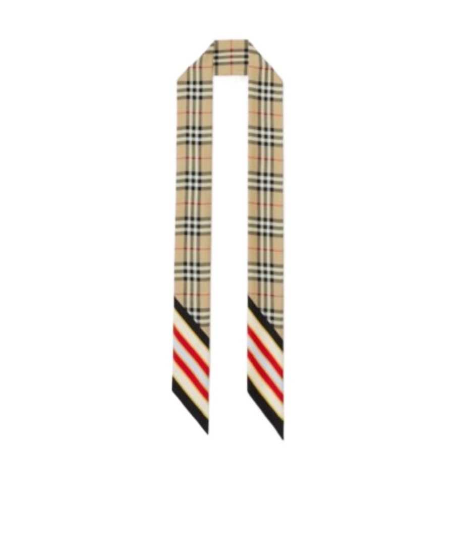 BURBERRY VINTAGE CHECK-PATTERN SKINNY SCARF