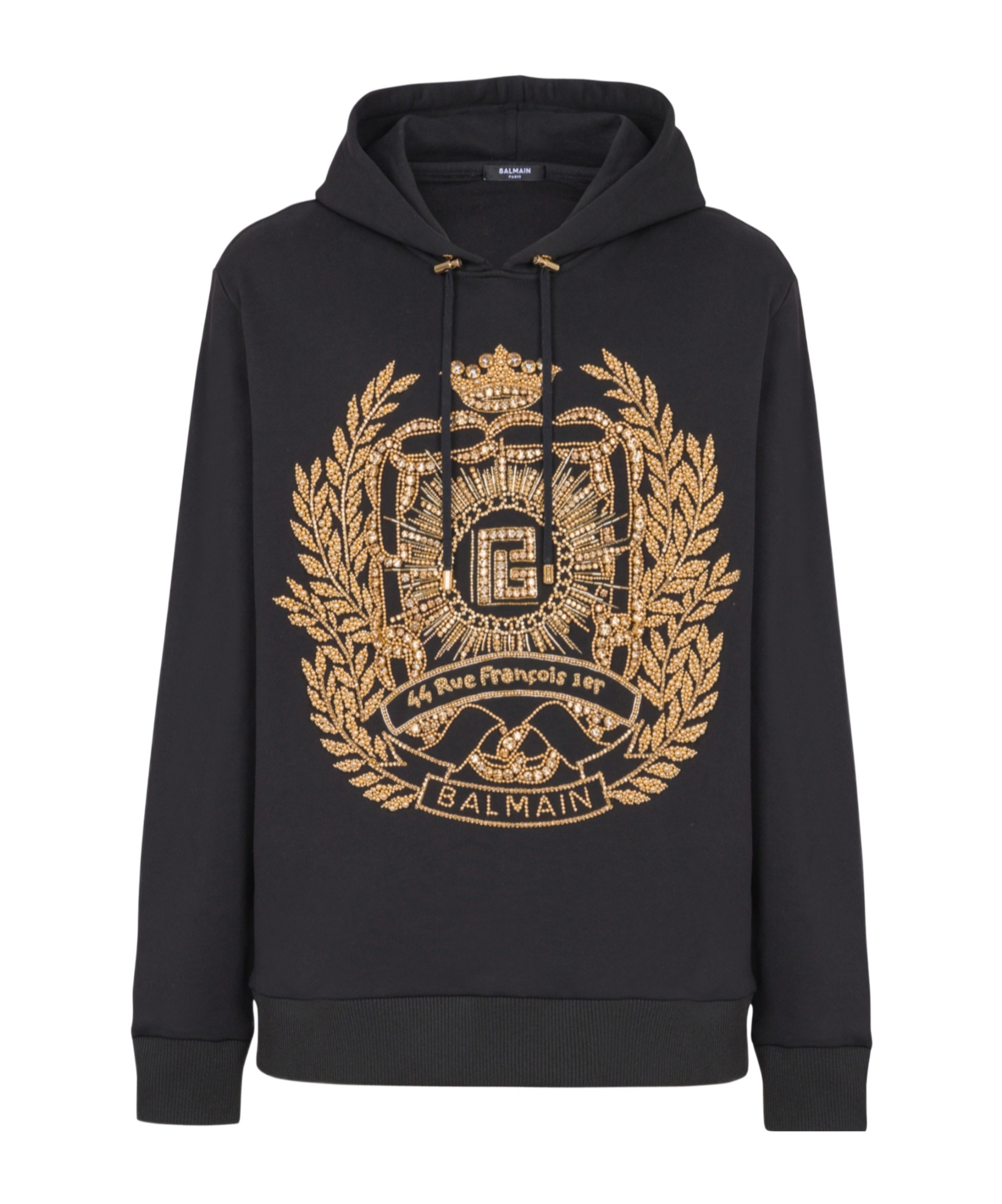 Balmain Embroidered Hoodie In Black