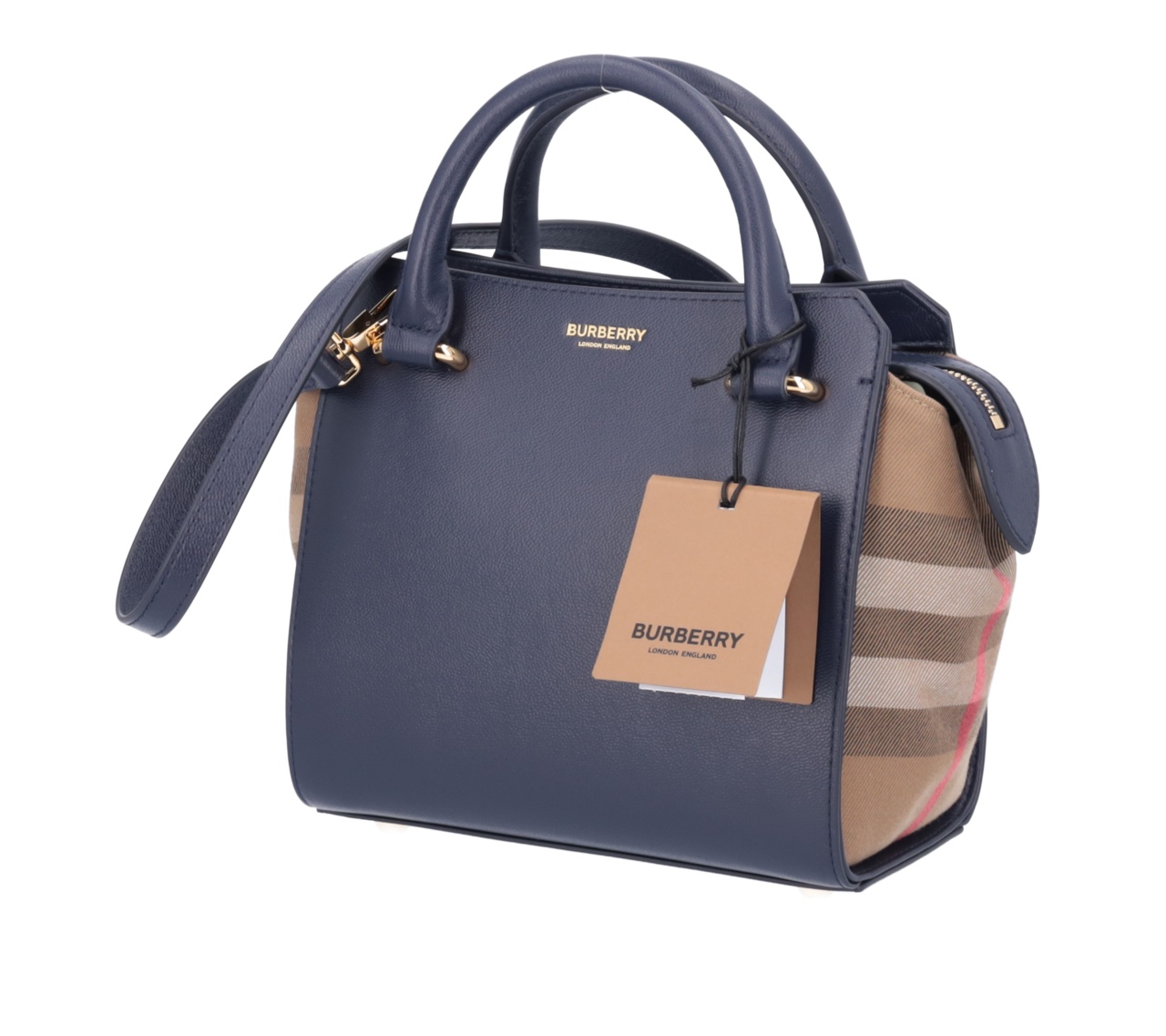Burberry Double Handle Shoulder Bag In Blue
