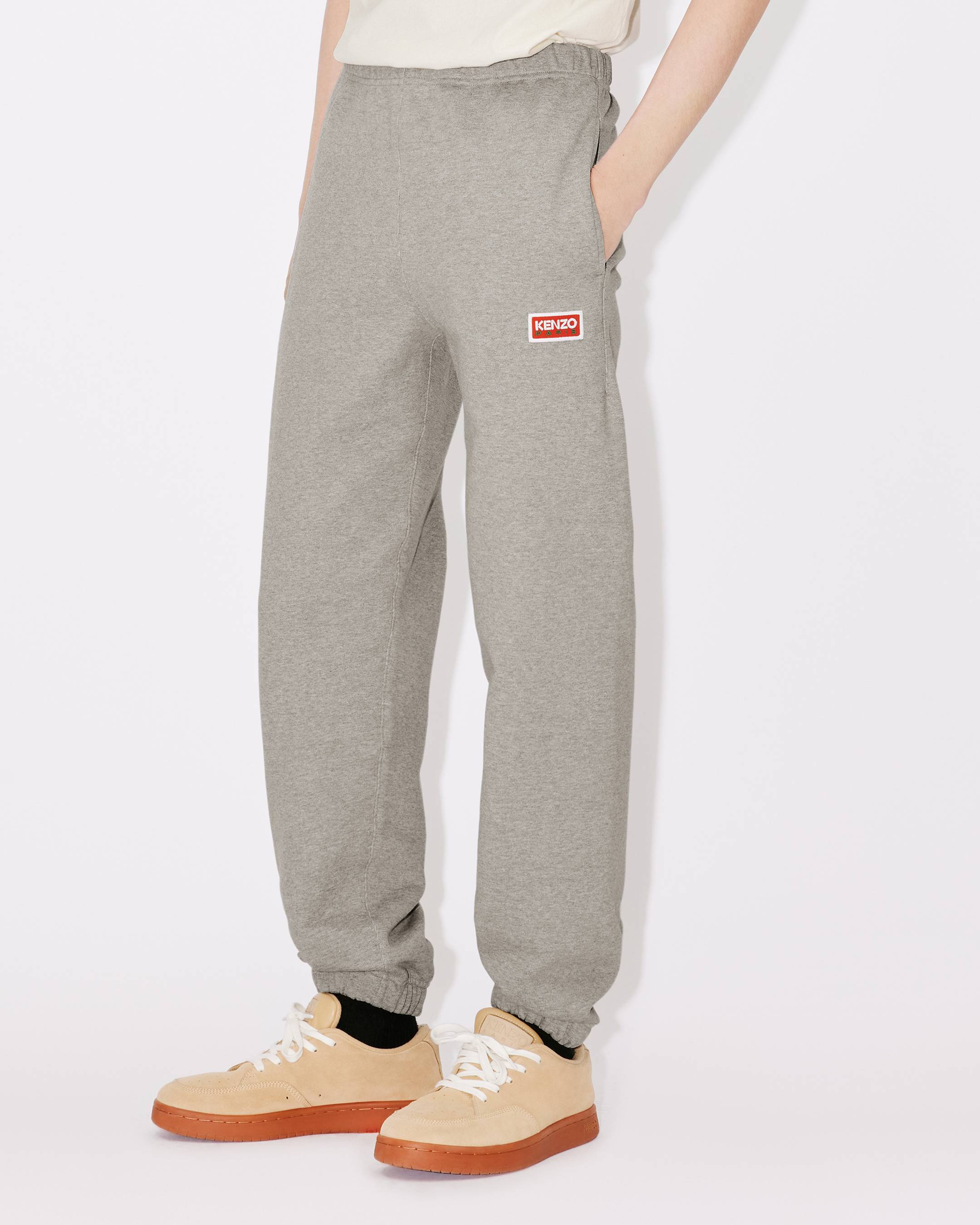 Kenzo Logo-patch Trousers In Gray