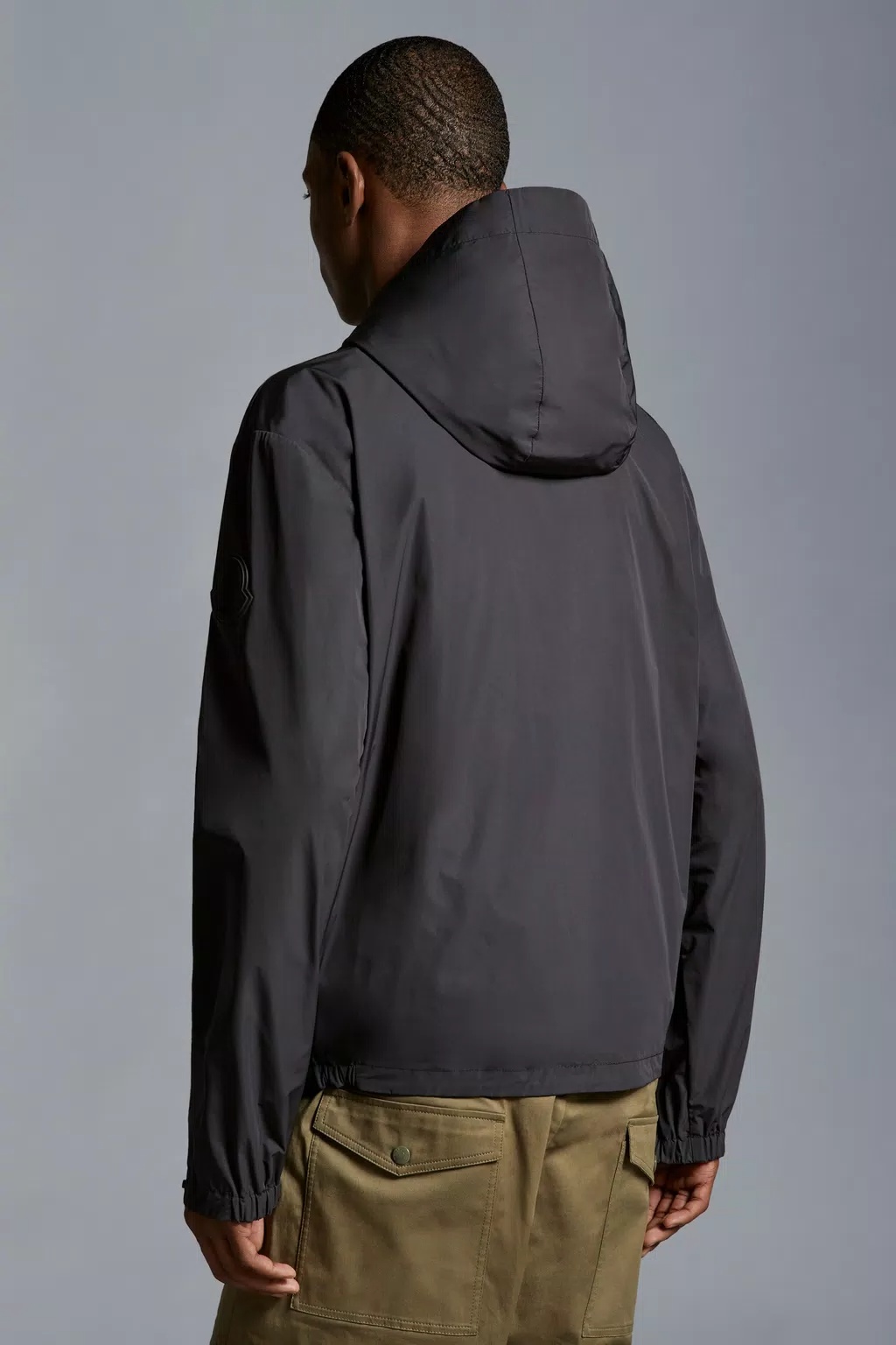 Moncler Drawstring Hooded Jacket In Black