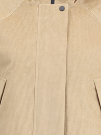 Woolrich Hooded Corduroy Jacket Adjustable Cuffs In Neutral