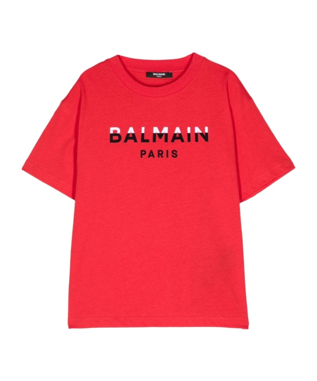 Balmain Logo-print Cotton T-shirt In Red