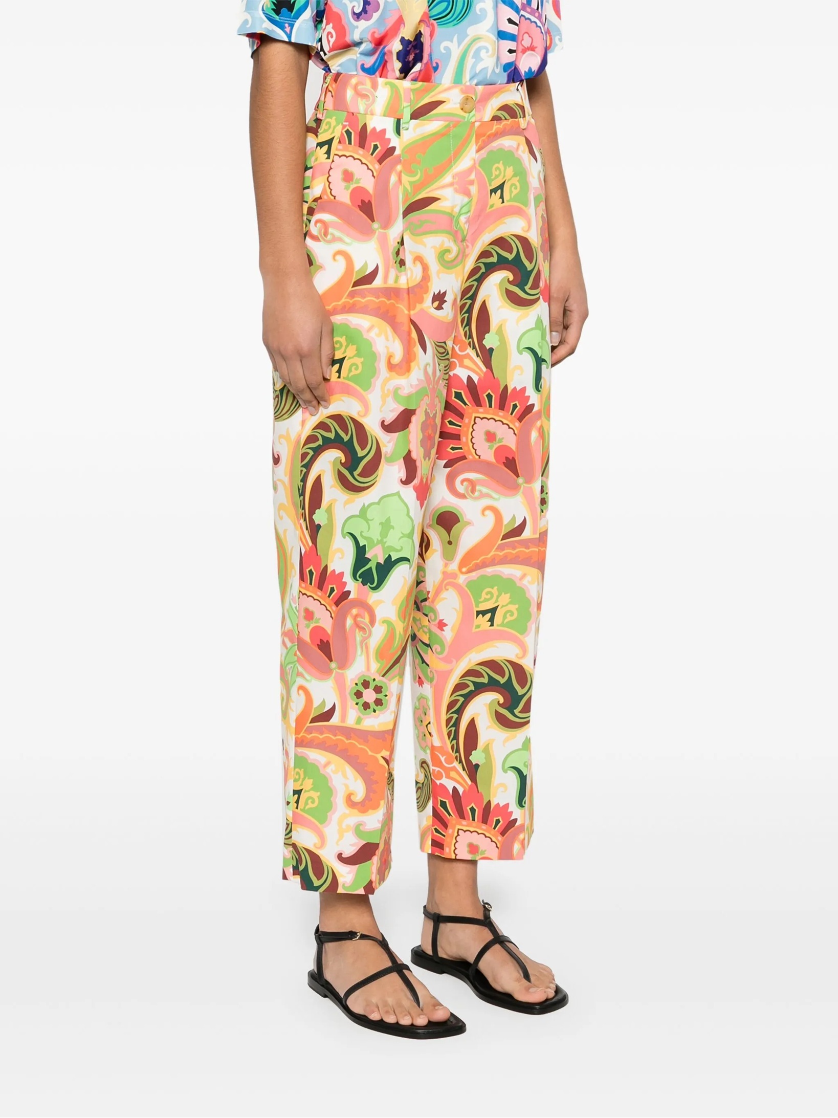 Etro Printed Trousers In Pink