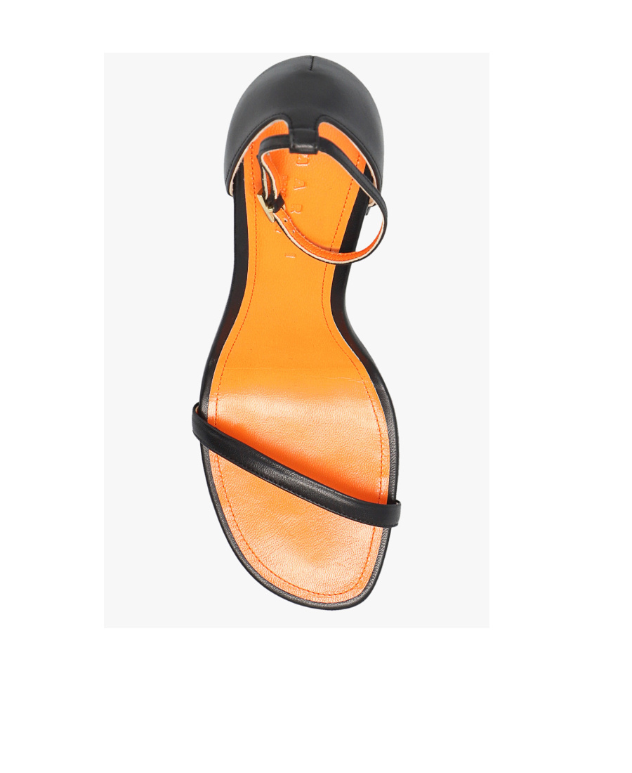 Marni Block-heel Leather Sandals In Black