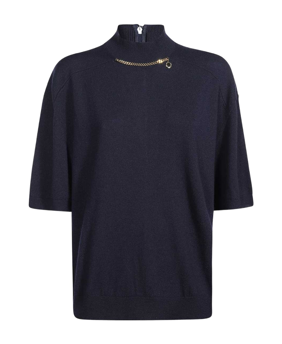 Stella Mccartney Long-sleeved Zipper Sweater In Black