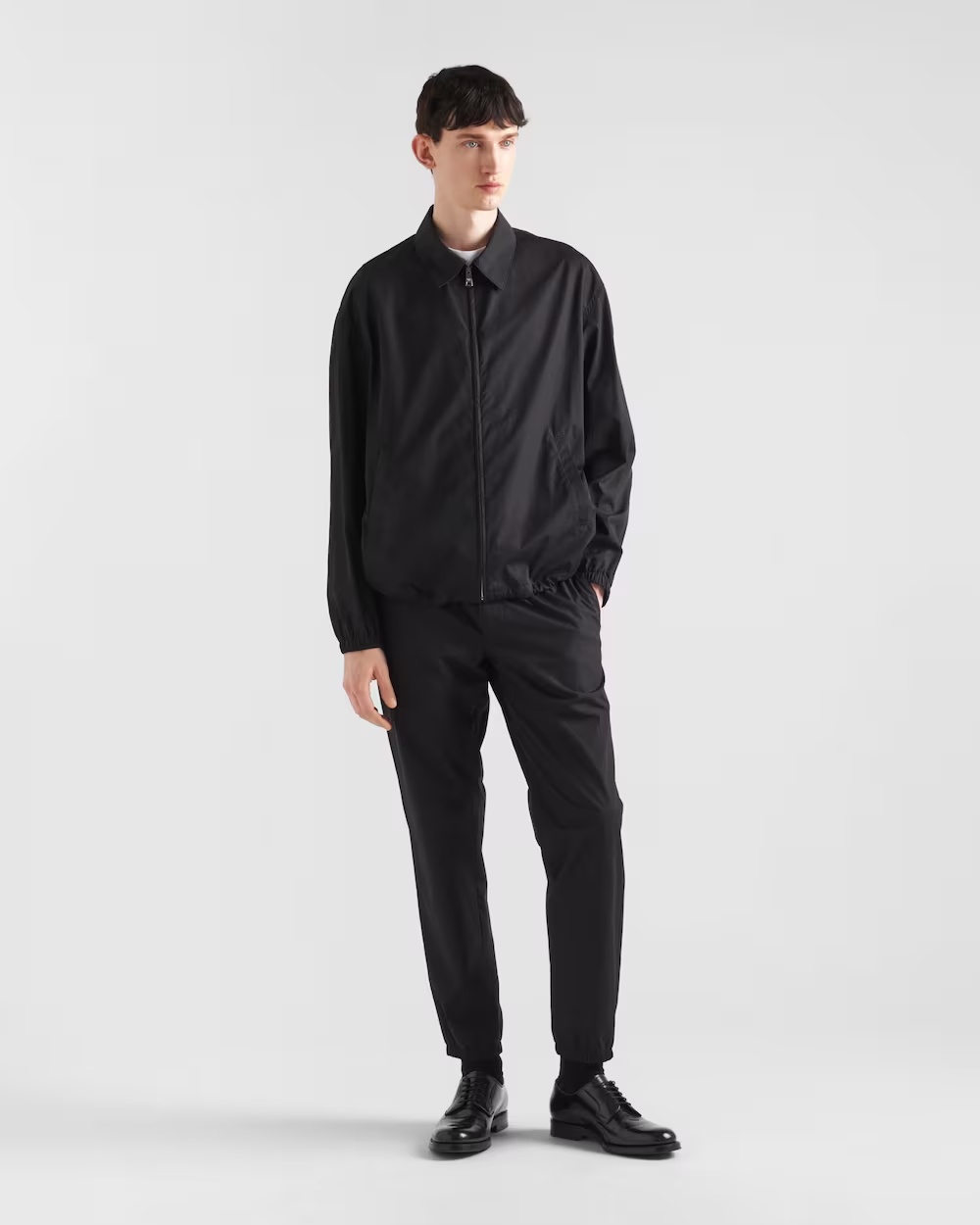 Prada Wool Blouson Jacket In Black