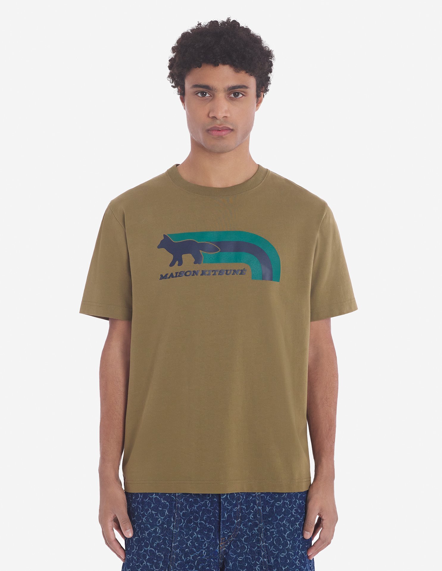 Maison Kitsuné Man T-shirt Military Green Size M Cotton In Brown