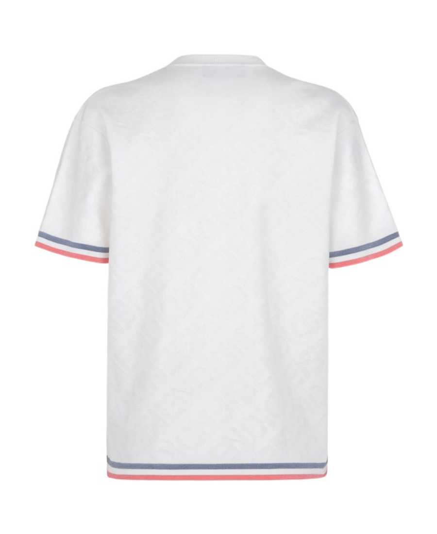 Fendi Logo-embroidered Cotton-blend T-shirt In White