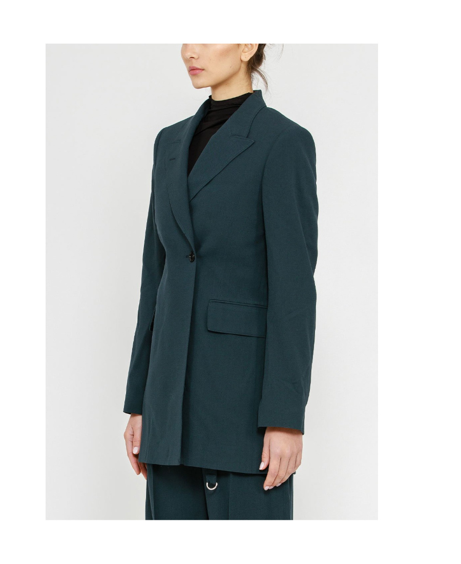 Lemaire Double-breasted Button Blazer In Green
