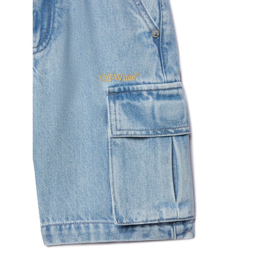 Off-white Bookish Denim Shorts In Blue