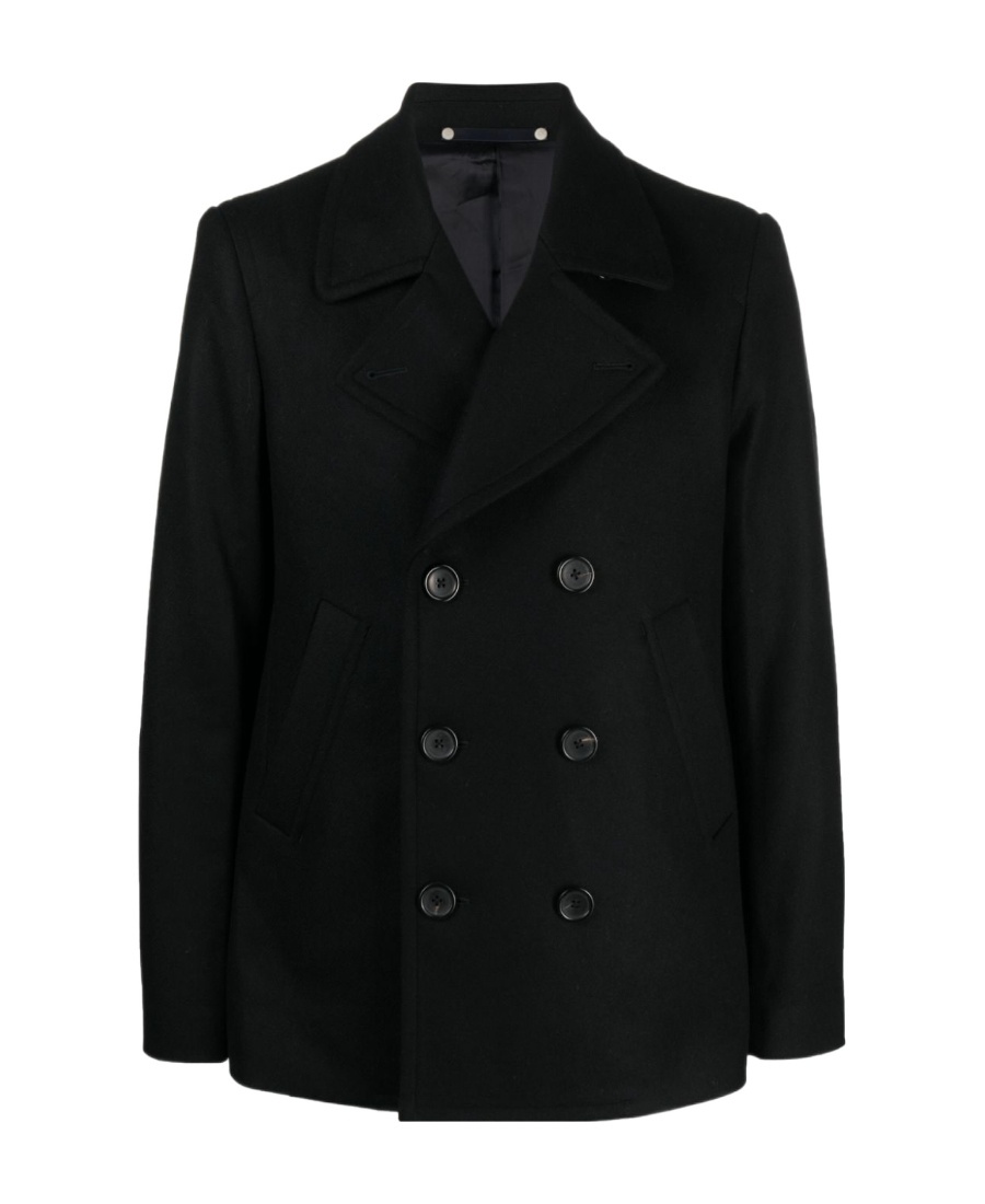 Ps By Paul Smith Double-breasted Wool-blend Coat In Black
