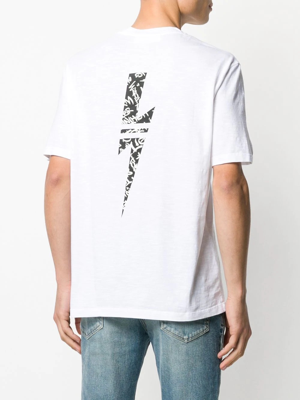 Neil Barrett Lightning Printed T-shirt In White