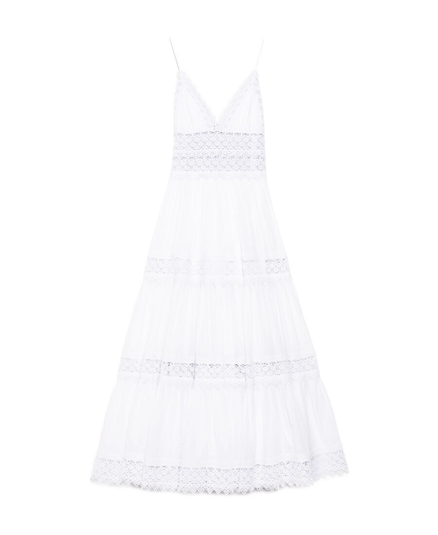 Shop Charo Ruiz Cindy Semi-sheer Tiered Maxi Dress In White