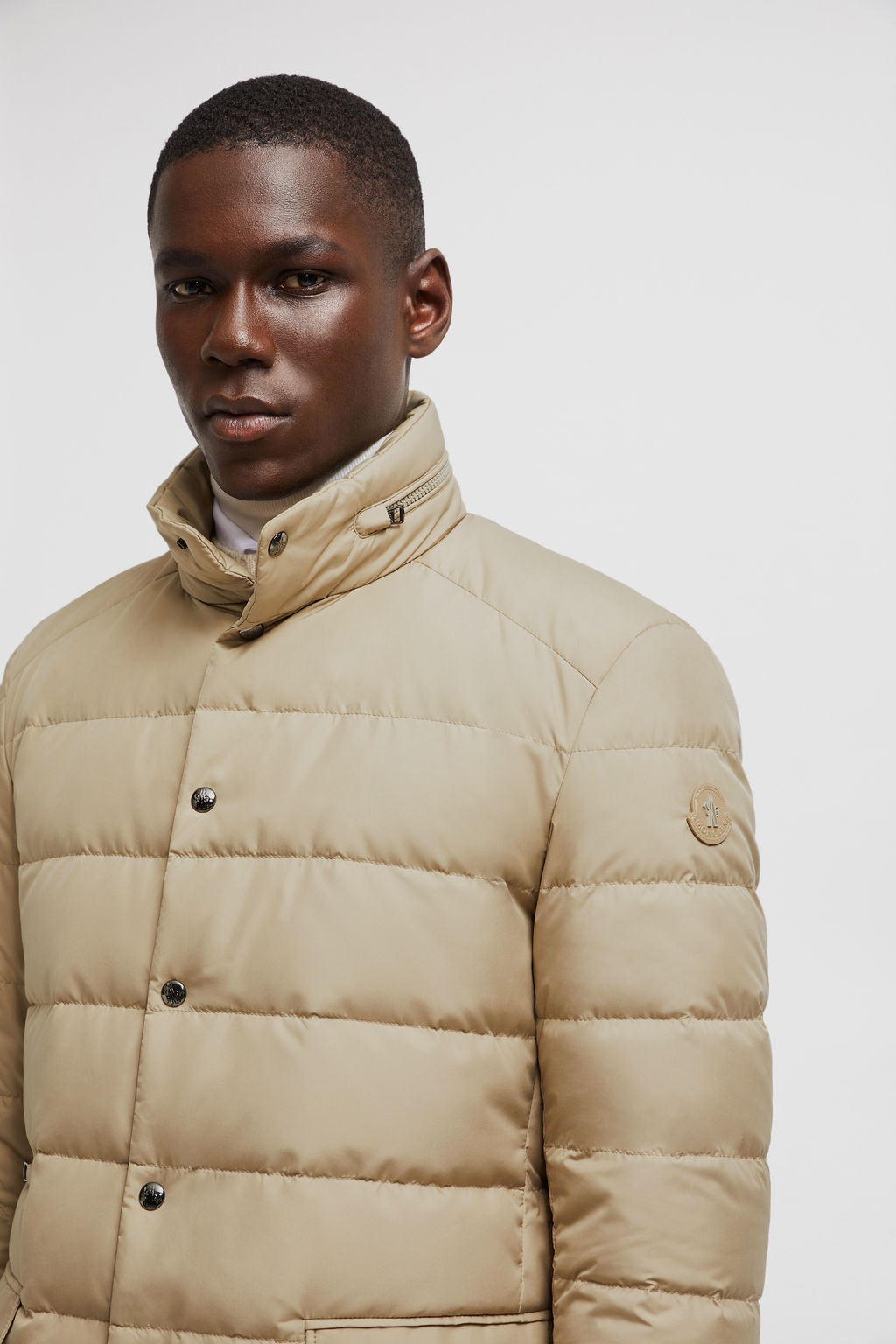 Moncler Malinvern Down Jacket Beige In Nude