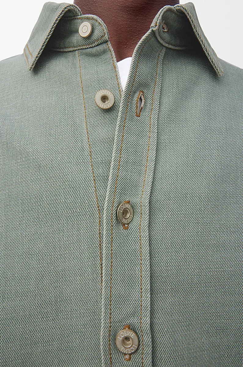 Loewe Lapel Long Sleeve Shirt In Gray