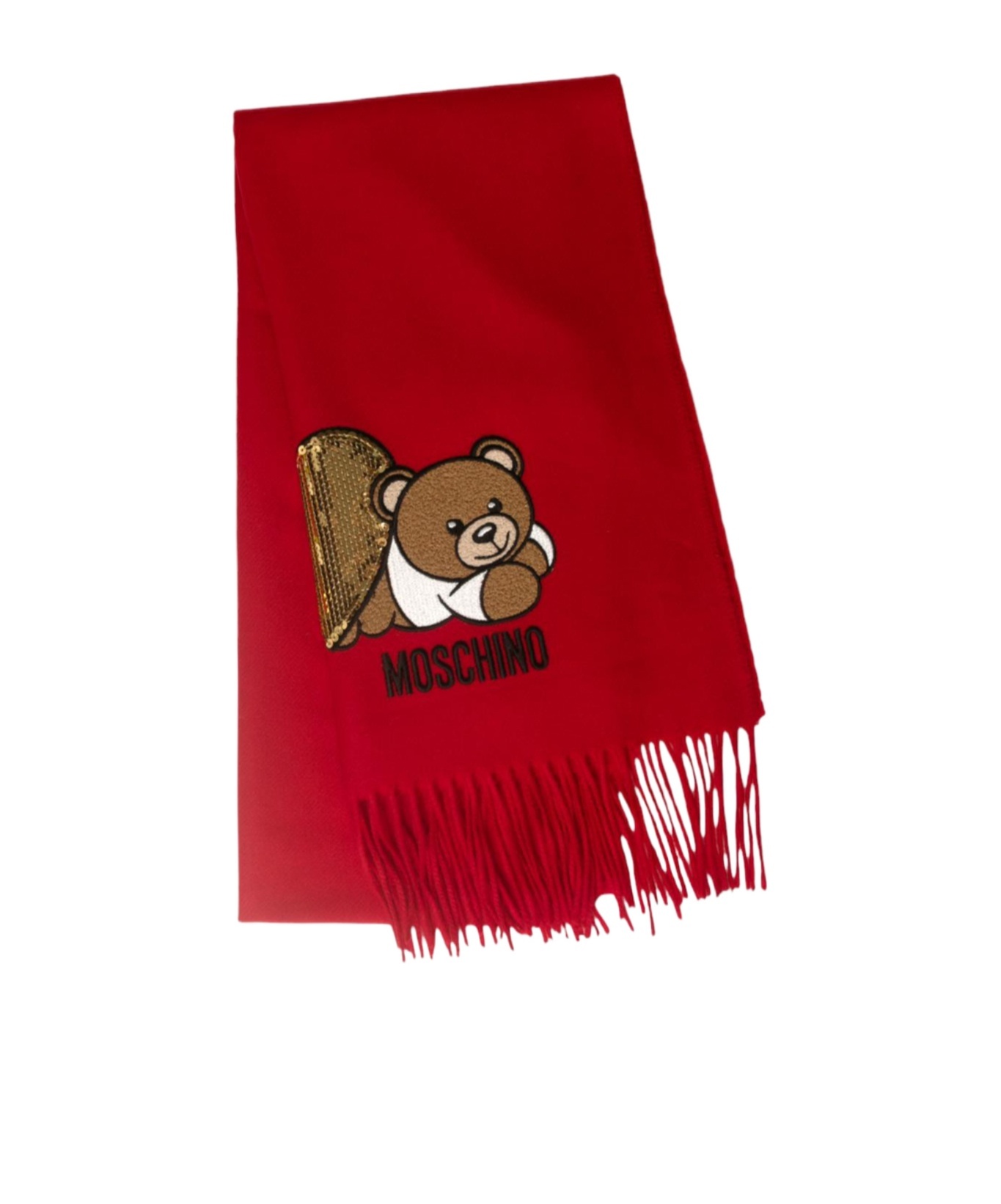 Moschino Fringed Scarf In Red